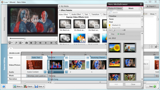 Nero Video 中的 Nero MediaBrowser Nero Video 中的 Nero MediaBrowser