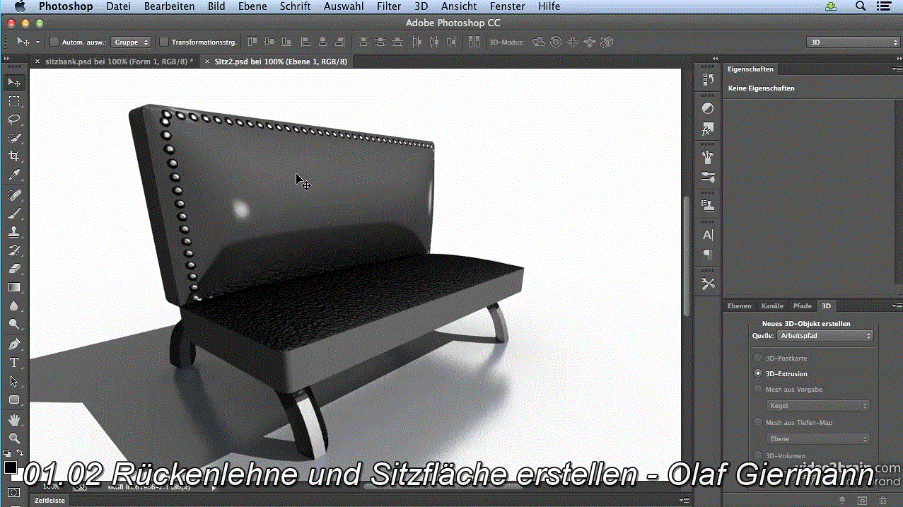 Photoshop-Special: 3D Extrudieren, Texturieren, Beleuchten, Rendern