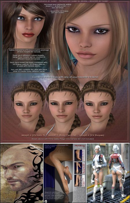 Daz3d/POSER 9 & 2012 &ndash; Genesis, V5, M5 Models