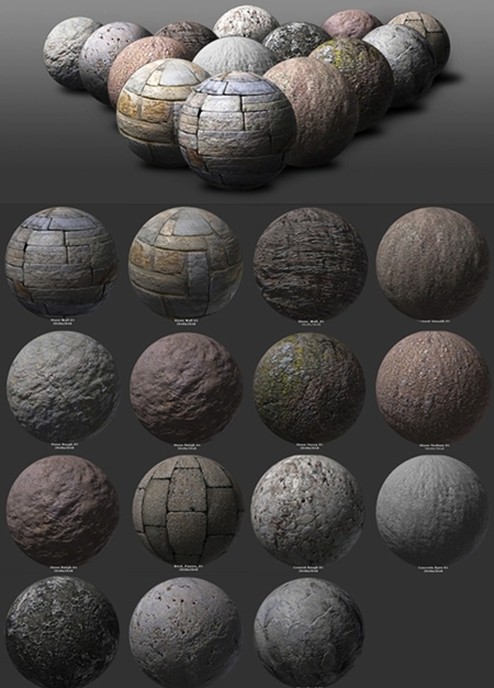 CGCookie – Blender – Citizen Stone Texture Reference Pack 石材纹理