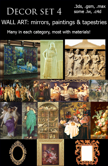 Decor Set 4: Wall Art – Mirrors, Paintings & Tapestries 墙艺 镜子 绘画 挂毯