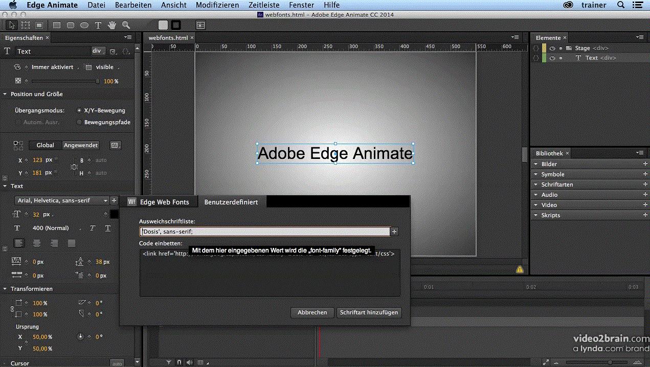 Edge Animate CC – Grundlagen Animationen und Interaktion für Websites gestalten