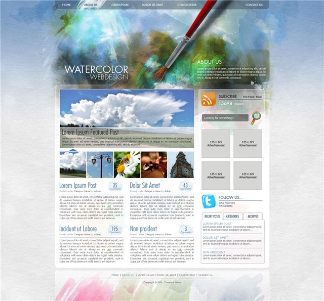 Create a Watercolor – Themed Website Design with Photoshop