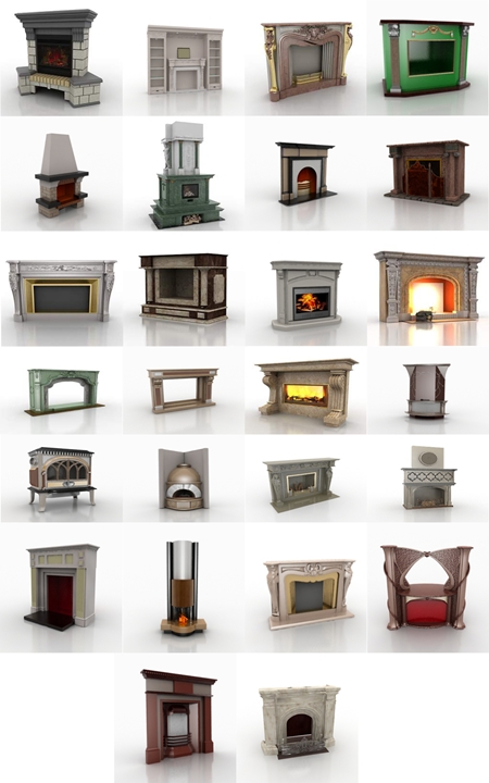 3D Models Fireplaces 壁炉模型