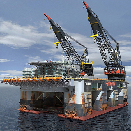 Dual Crane Oil Rig 双吊石油钻机模型