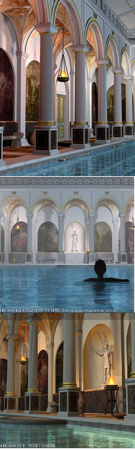 DAZ3D Poser Roman Bath