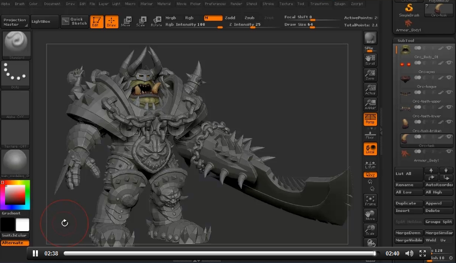 3DMotive – Orc Body ZBrush Series Vol.1-5 | ZB兽人教程1-5