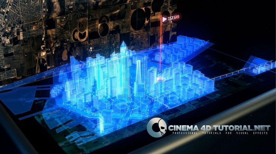 cinema 4d tutorial.net – Hologram city