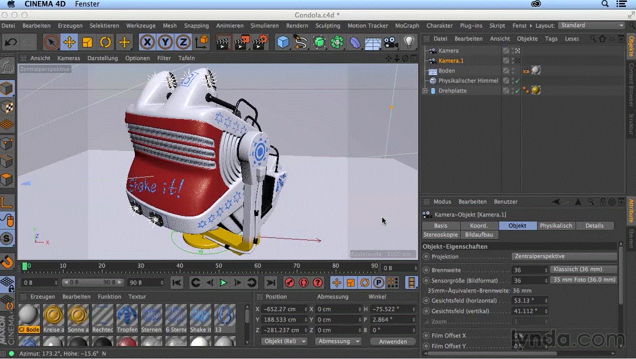 Cinema 4D 16: Materialsystem Realistische Visualisierungen