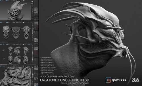 Gumroad – Creature Concepting In 3D By Dominic Qwek