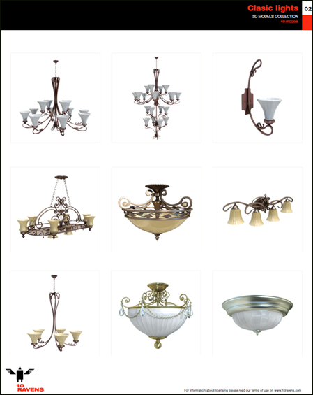 10ravens 3D Models collection vol 022 Classic lights 02