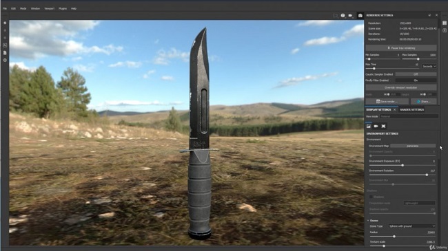 Combat Knife 3D Game Asset in Blender and Substance Painter