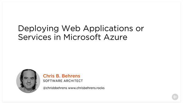 Deploying Web Applications or Services in Microsoft Azure