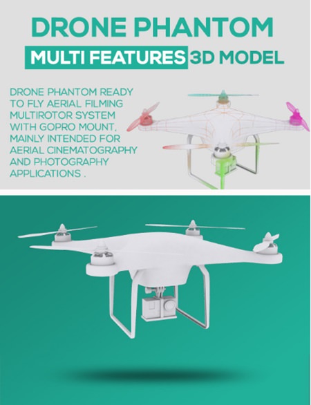 Drone phantom with gopro