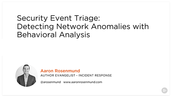 Security Event Triage: Detecting Network Anomalies with Behavioral Analysis