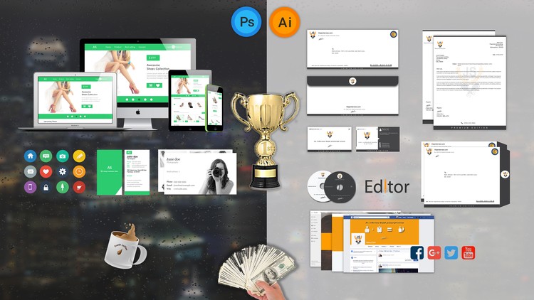 The Business Graphic Design with Photoshop & Illustrator