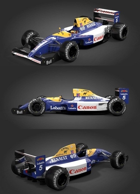 F1 Williams FW14 (Mansell, Patrese & Bonus Senna/FW16 texture) &ndash; Rigged