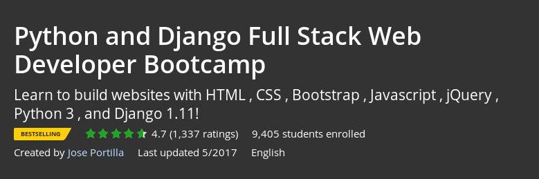 Udemy – Python and Django Full Stack Web Developer Bootcamp