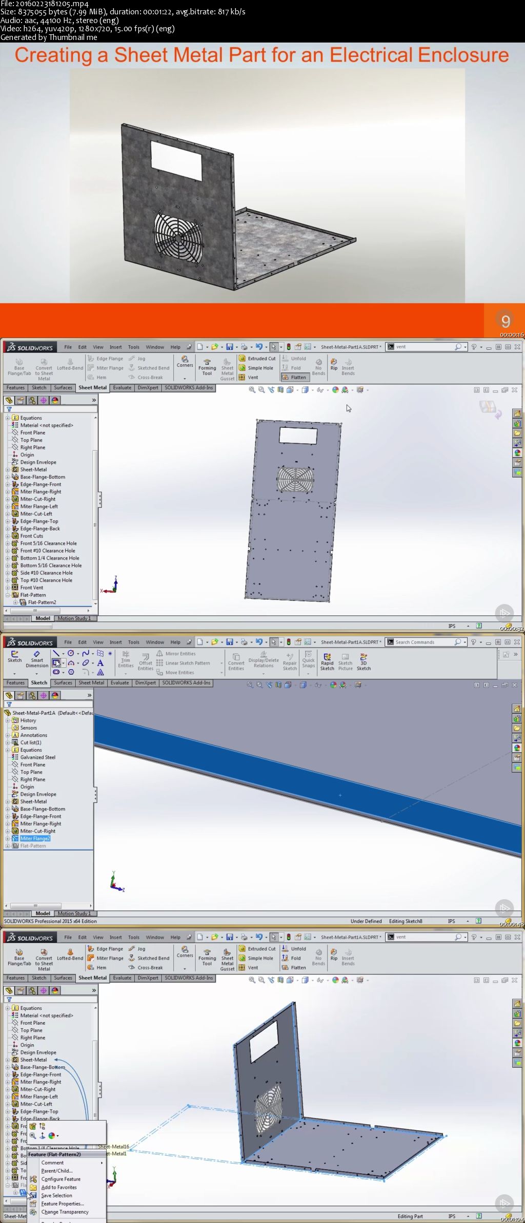 SOLIDWORKS Sheet Metal - Enclosure Part Design