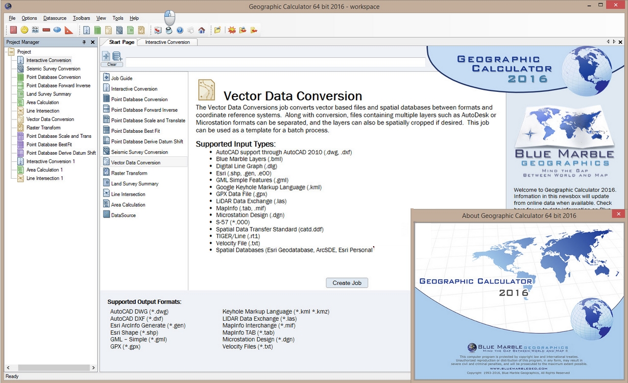 Blue Marble Geographic Calculator 2016