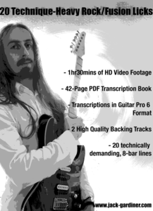 Jack Gardiner: 20 Technique Heavy Rock Fusion Licks (2015)