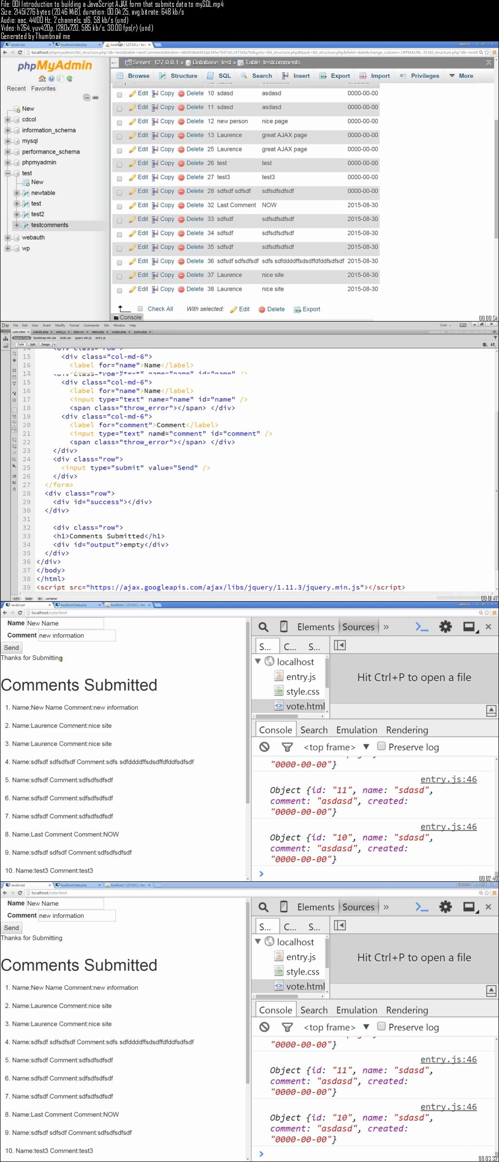 JavaScript AJAX PHP mySQL create a Dynamic web Form project