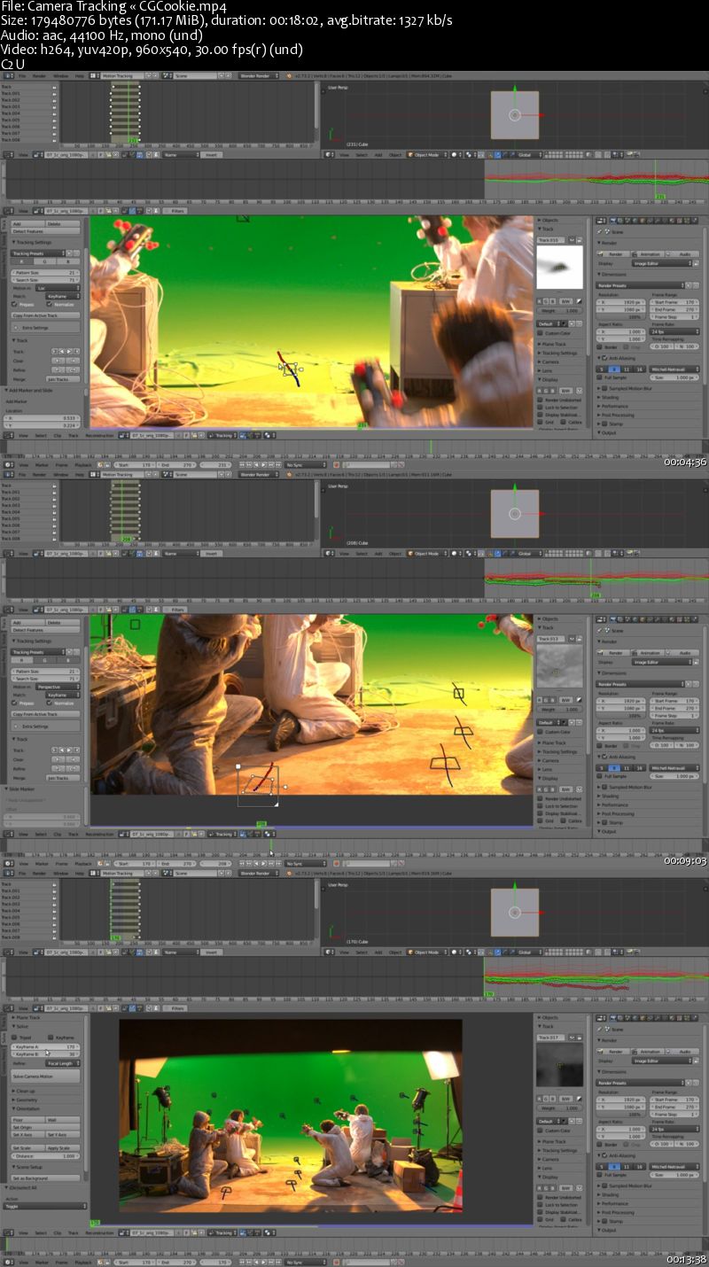 CGcookie - Blender Green screen composition
