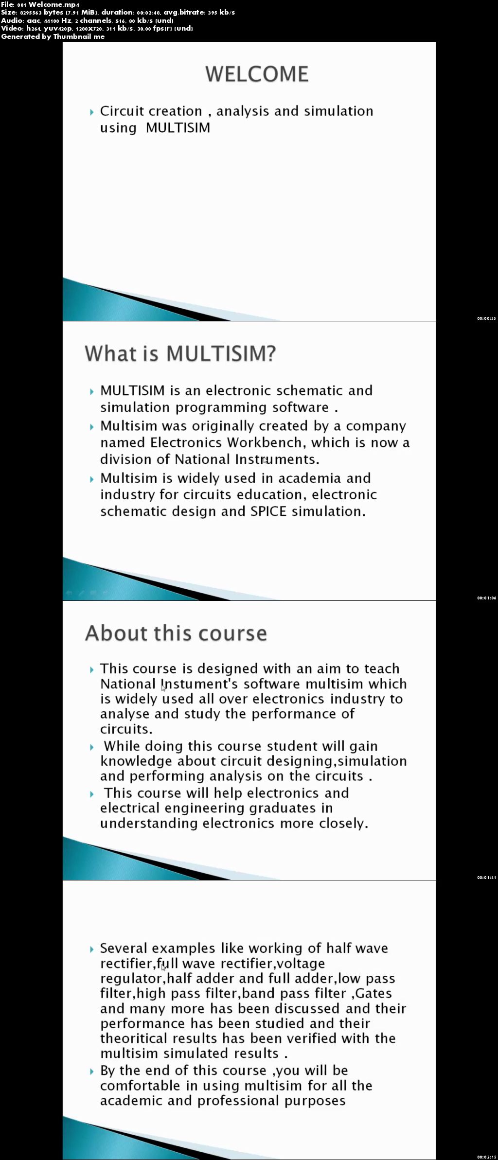 Circuit creation,analysis and simulation using MULTISIM